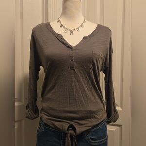 Casual Green Long Sleeve Women's Top